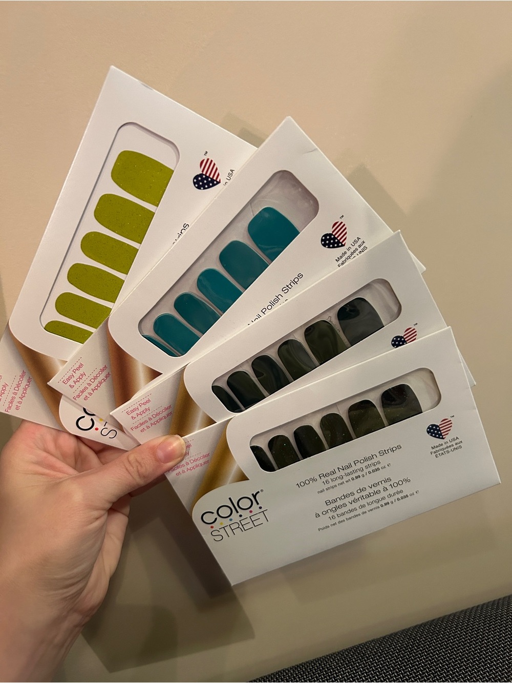 NWT Color Street Nails Green Sets